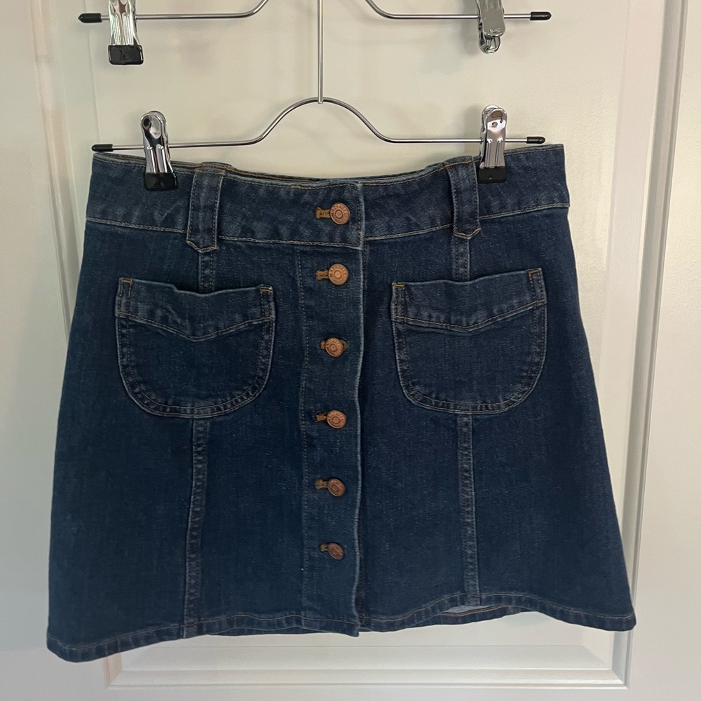 Madewell Midrise Denim Button Up Skirt
